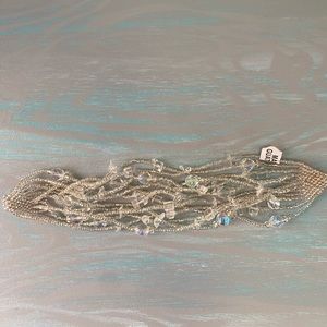 Beaded Crystal Neutral Tones Bracelet